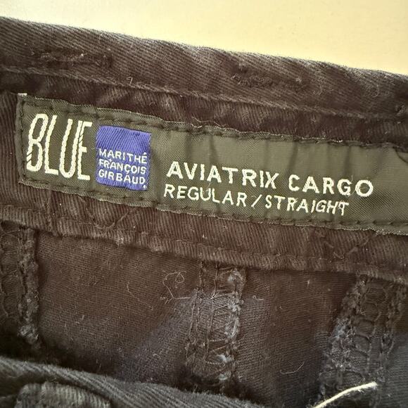 MARITHE + FRANCOIS GIRBAUD | 90s Vintage Black Cotton Cargo Pants | Size 38 - Picture 7 of 9